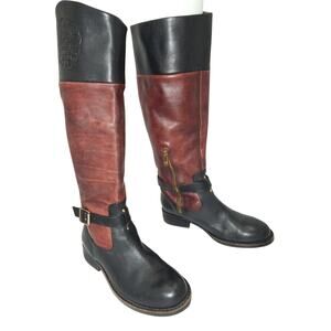 Vince Camuto Black Brown Leather Boots Size 36 / 6